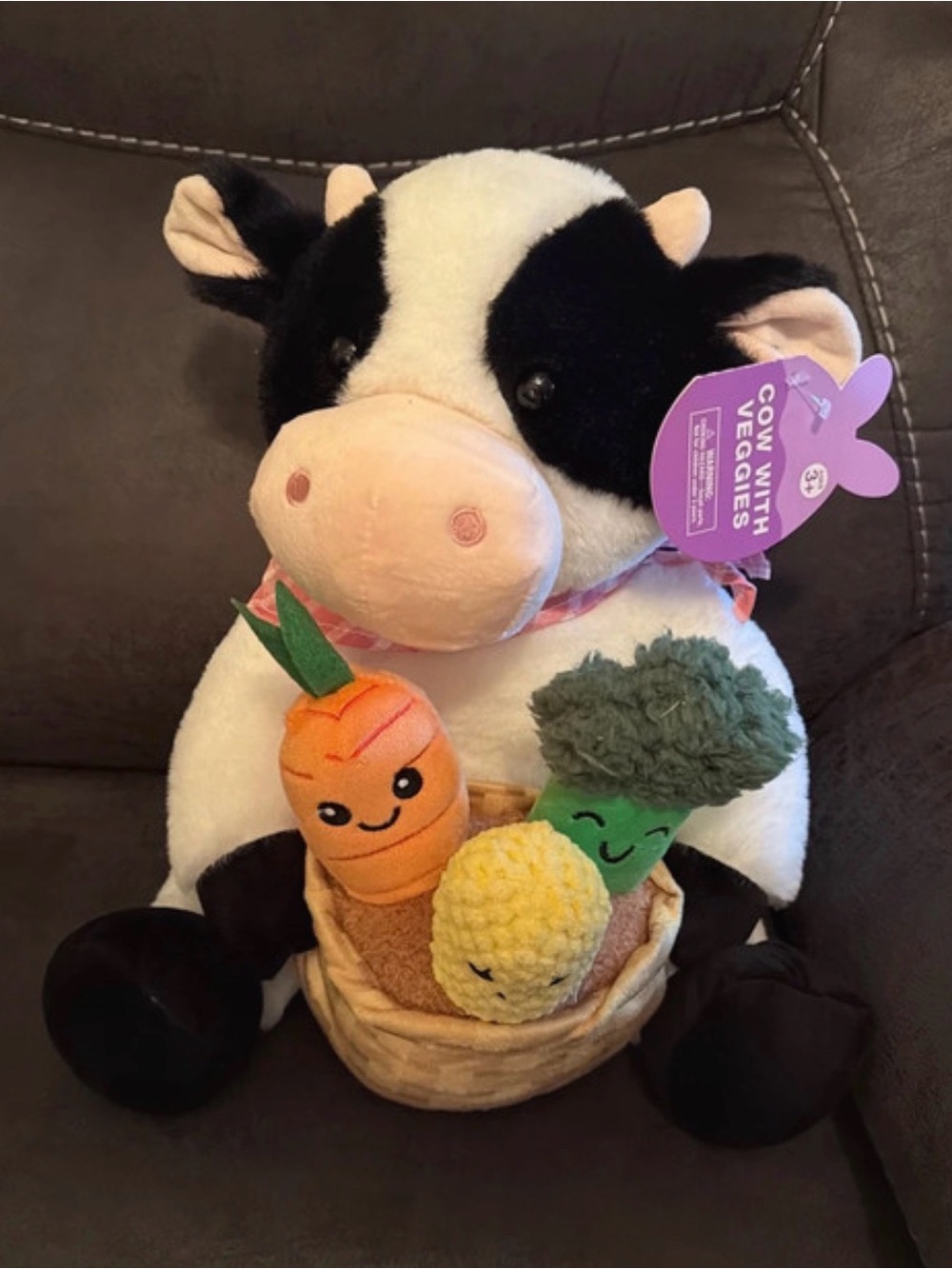 Cow with Veggies Plush Toy - Cow with Playful Veggies